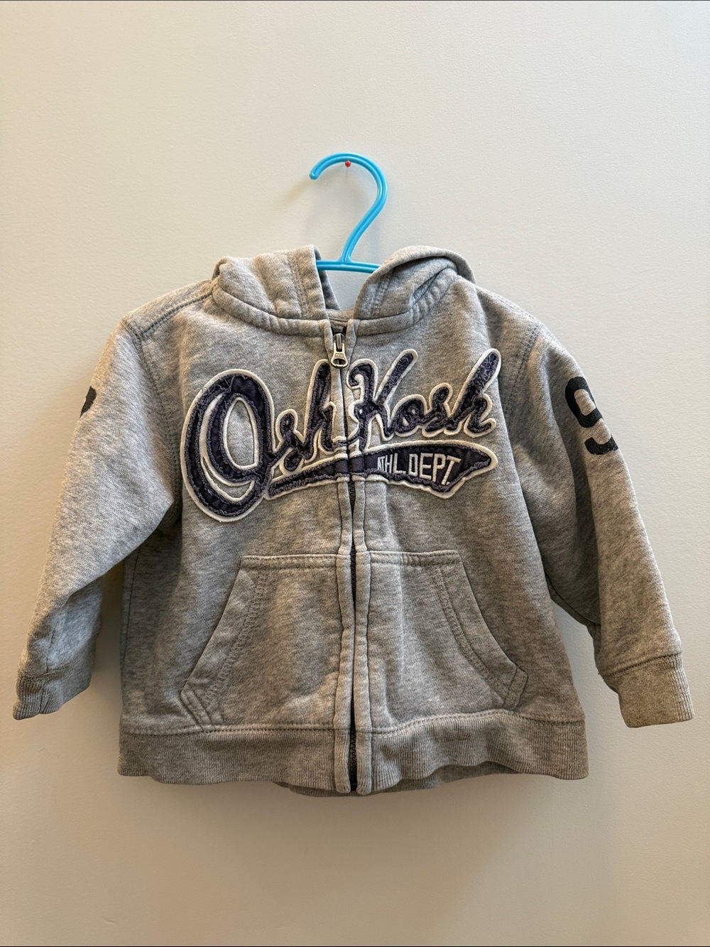 OshKosh B’gosh Classic Grey Full Zip Hoodie 12M | Baby Boy